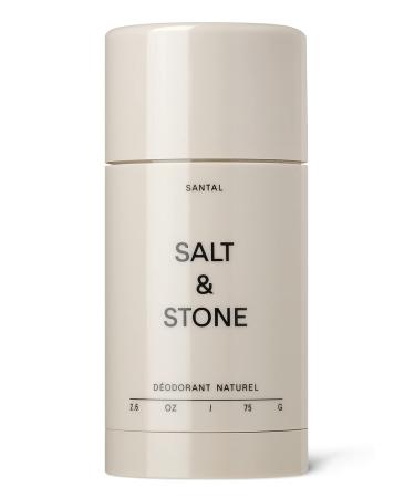 SALT & STONE Natural Deodorant (Santal, Nº 1) - Made with Probiotics & Shea Butter. 24 Hour Odor Protection For Women & Men. Aluminum Free, Paraben Free, Cruelty Free & Vegan (2.6 oz)