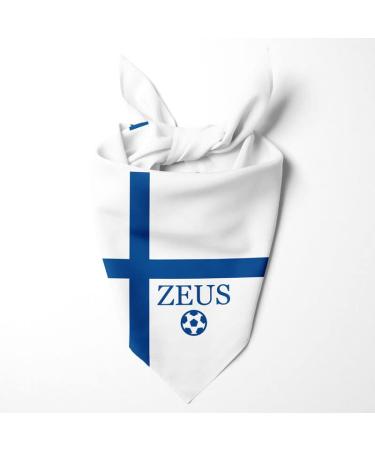 Dog hollow motif: football games sports Olympic Games personalized triangular cloth for pets is attached to the collar (flag: Finland)