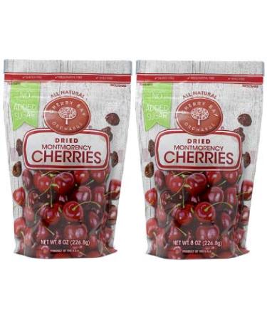 Cherry Bay Orchards - Dried Montmorency Tart Cherries - No Added Sugar - (Pack of Two 8oz Bags (1LB) -100% Domestic, Natural, Kosher Certified, Gluten-Free, and GMO Free - Packed in a Resealable Pouch 8 Ounce (Pack of 2)