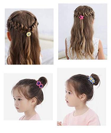 Mixed Color Cartoon Elastic Hair Bands - 100 Pieces (50 Pairs) for Girls, Babies, Toddlers, Kids, Teenagers - Hair Accessories and Ponytail Fixer - Buy Online on GoSupps.com