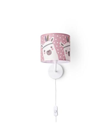 Paco home children's room wall lamp baby street fire brigade wall lamp baby lampshade fabric around E14 with plug and cable design 9 ( 18 cm) wall lamp - white