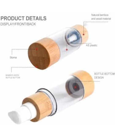 3 x 30ml Airless Pump Bottles - Empty Refillable Plastic Vacuum Emulsion Bottle Lotion Dispenser Cosmetics Vials Containers with Bamboo Pump Head for Cream Essential Oils Liquid Cleanser Shower Gel - Buy Online on GoSupps.com