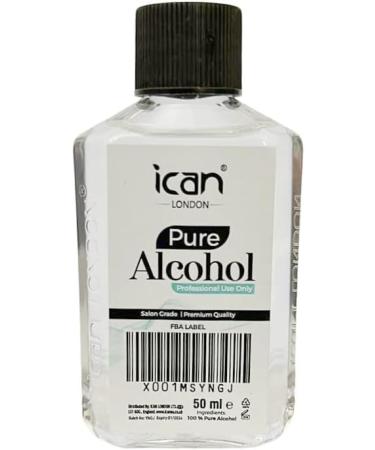 ican 100% Pure Alcohol For Nail Gel Polish Prep & Wipe Residue Cleanser Disinfectant 50ml - Buy Online on GoSupps.com