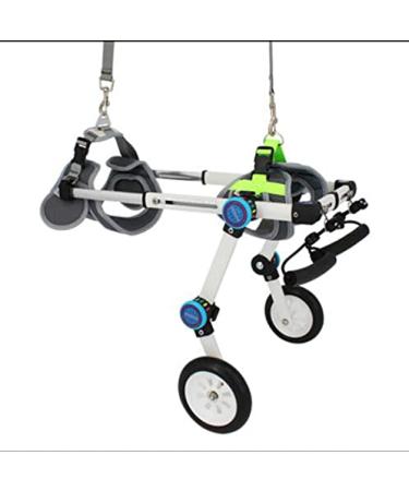 Adjustable Dog Cart/Wheelchair Fordable Dog Wheelchair for Back Legs Assist Small Pets with Paralyzed Hind Limbs to Recover Their Mobility A XXS