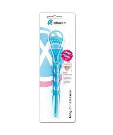 Miradent Tong-Clin de Luxe tongue cleaner blue transparent 6-pack