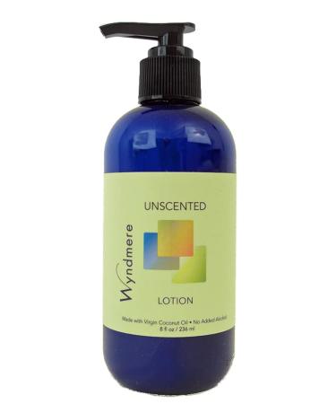 Wyndmere Unscented Lotion - All Natural Unscented Moisturizing Lotion for Sensitive Skin - Face & Body Lotion with Certified Organic Virgin Coconut Oil - 8oz