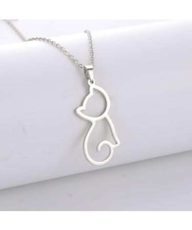 TEAMER Stainless Steel Pet Pendant Necklace - Cute Dog Cat Horse & Fox Jewelry for Women - Silver Chain - Buy Online on GoSupps.com