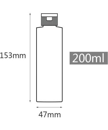 Zeoabsy 12-Pack 200ml Transparent PET Plastic Bottles with Black Hinged Lid - Ideal for Cosmetic Fluids & Travel - Buy Online on GoSupps.com