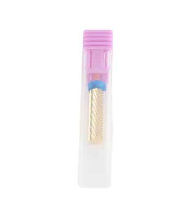 Barrel Nail Drill Bit Gold Pedicure Nail Drill Bit Flat Top for Acrylic Nails (129#-M)
