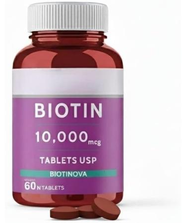 Forte Biotin 10000mcg for Hair Growth Skin & Nails 60 Veg Tablets. - Buy Online on GoSupps.com