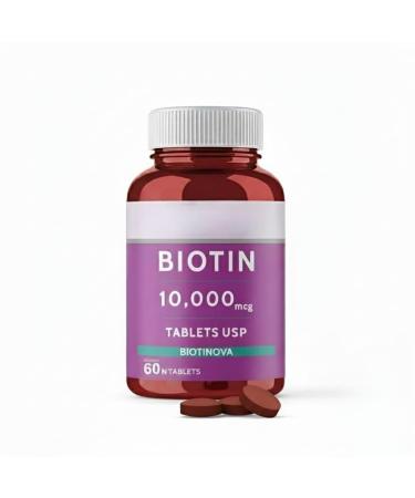 Forte Biotin 10000mcg for Hair Growth Skin & Nails 60 Veg Tablets.