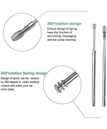 OvOHapia 6PCS Spring Ear Wax Cleaner Tool Set - Stainless Steel Ear Pick Removal Kit for Ear Curette - Unisex Ear Remover Tool (Black) - Buy Online on GoSupps.com