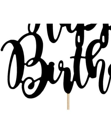 Schnooridoo Cake Topper - Elegant Black Happy Birthday Decoration for Weddings & Birthdays | International Shipping - Buy Online on GoSupps.com