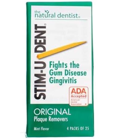 The Natural Dentist Stim-U-Dent Original Plaque Removers Mint 100 Ct - Gentle Dental Picks for Plaque Removal - Buy Online on GoSupps.com