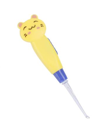 Ear Wax Removal Led Ear Wax Removal Tool Lighted Ear Wax Removal Tool Cartoon LED Flashlight Earpick Earwax Remover with Scoop Tweezers for Infant Baby (Yellow Kitten)