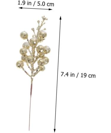 ABOOFAN 20pcs Christmas Imitation Berries Wreath Flower Garland Decor Christmas Berries Simulation Berries Branch Artificial Berry Branches Xmas Berries Christmas Tree Foam Accessories Golden 19X5X5CM - Buy Online on GoSupps.com