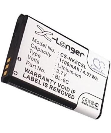 Buy 1100mAh Replacement Battery for BL-6C - Compatible with Nokia Models 2115i 2116 2125 2126 2152 & More - International Shipping - Buy Online on GoSupps.com