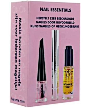 Herome 3-in-1 Nail Essentials Kit (Pink) Travel Set Repair Care for Broken Nails After False Nails Oil for Damaged Nails - Buy Online on GoSupps.com