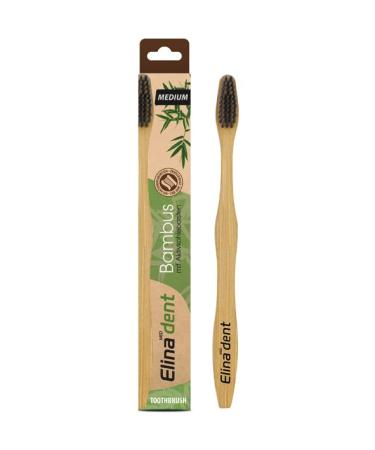 Elina dent | Bamboo toothbrush with activated carbon bristles | medium | vegan / sustainable / natural / biodegradable