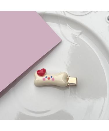 hgnxa Cute Heart&Bone Shape Hairpins Hot Girls Duckbill Hair Clip Spring Hair Clip for Woman Ponytail Side Hair Clip Beige - Buy Online on GoSupps.com