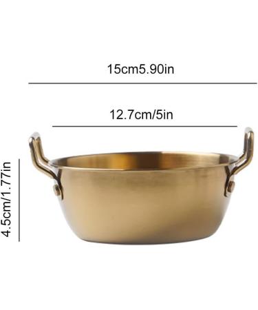 Huyath Stainless Steel Bowls for Kids | Double-Ear Bowl Noodle Bowl Golden Ramen Bowl Tableware Snacks Salad Bowls for Kitchen Gold 12cm - Buy Online on GoSupps.com