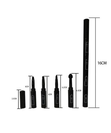 Premium 4-in-1 Detachable Makeup Brush Kit - Portable Travel Lip Eyeshadow & Eyebrow Brushes (Black) - International Shipping Available - Buy Online on GoSupps.com