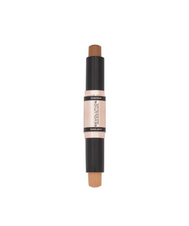 Makeup Revolution Contour Pencil Duo - Vegan Cream Contour & Highlight for Defined Cheekbones | 2.4g Dark | Cruelty-Free Makeup - Buy Online on GoSupps.com