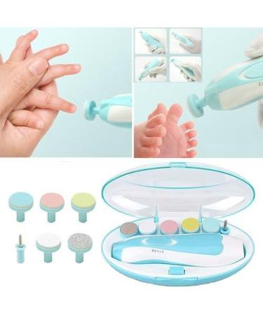 Baby Electric Nail Trimmer Set Baby Electric Nail File 6 in 1 Baby Nail Clipper with LED Light and Grinding Heads for Newborn Infant Toddler Adults (Blue) Nail Care Kit for All Ages - Buy Online on GoSupps.com