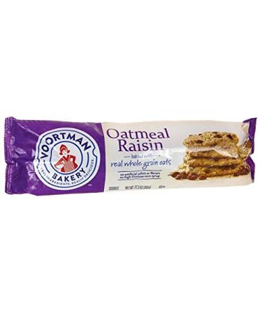 Voortman Bakery Oatmeal Raisin Cookies - Delicious Baked Oatmeal Cookies made with Real Whole Grain Oats and Raisins, No Artificial Colors or Flavors and No High-Fructose Corn Syrup (Pack of 4)