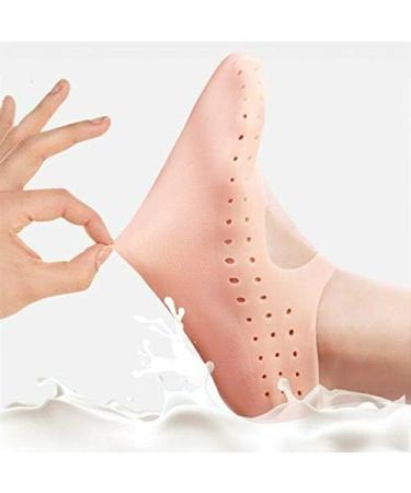 Buy Silicone Protective Socks - Anti-Crack Foot Care - 2 Pairs (White & Skin Color L) - International Shipping Available - Buy Online on GoSupps.com