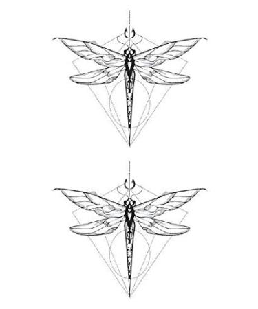 Dragonfly Temporary Tattoo Sticker Set of 12 - Watercolor Waterproof Body Art for Women, Girls, Kids - Party Favor - 10.5X6cm (SF160) - Buy Online on GoSupps.com