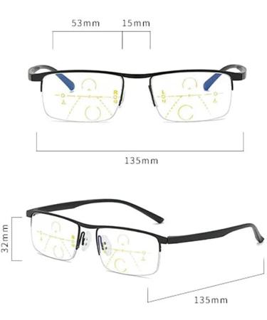 Buy OVNMFH 2023 Sapphire Anti-Blue Progressive Reading Glasses - Dual Use for Near and Far Vision (-1.50 Black) - Buy Online on GoSupps.com
