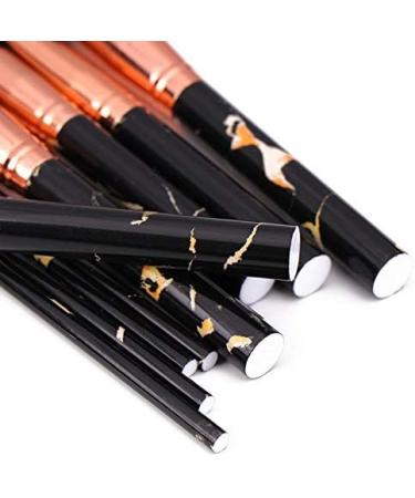 Nevsetpo Marble Makeup Brushes Set - 10+2pcs Synthetic Foundation Eyeshadow Contour Brushes for Girls in Marble Black - Buy Online on GoSupps.com