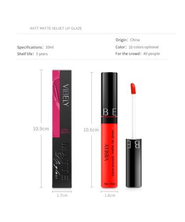 10-Color Matte Non-Stick Lip Glaze | Long-Lasting Lip Gloss & Lipstick - Buy Online on GoSupps.com