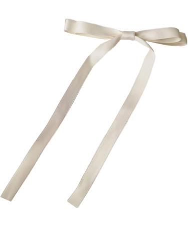 XIAHIOPT Ribbon Bow Hair Clip for Women Girl Kid Bowknot Hair Clip with Long Tail Tassels Hair Hair Clips Ribbon Ponytail Holder White bow ribbon - Buy Online on GoSupps.com