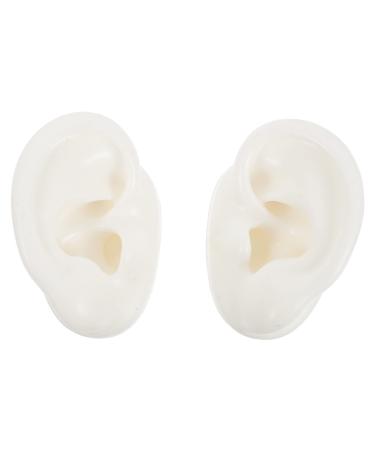 TEHAUX 1 Pair Silicone Ear Model Lifelike Simulation Artificia Ear Model Free of Bubbles Soft Premium for Studs Wearing Teaching (Size M) Medium White