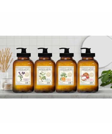 Buy Botanical Herbal Hand Soap Set (4 x 22 Fl Oz) - Infused with Essential Oils: Lavender Chamomile Sage Eucalyptus Citrus Verbena Coconut Hibiscus - International Shipping Available - Buy Online on GoSupps.com