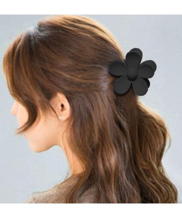 Cute Flower Claw Hair Clip for Women - Non-slip Matte Design for Thick, Medium and Thin Hair - Black Hair Clip - 1 Count - Buy Online on GoSupps.com