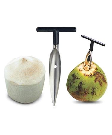 Stord Coconut Opener for Fresh Green Young Coconut Water - Works With Peeled Thai Young White Coconuts - Open in Seconds Super Safe Easy and Fast