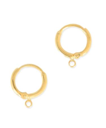 50pcs Adabele Hypoallergenic Dangle Tarnish Resistant Round Earring Hooks Leverback Huggies Earwire 14mm (0.55 Inch) Long Gold Plated Brass BF263-1 14mm - 50pcs Gold