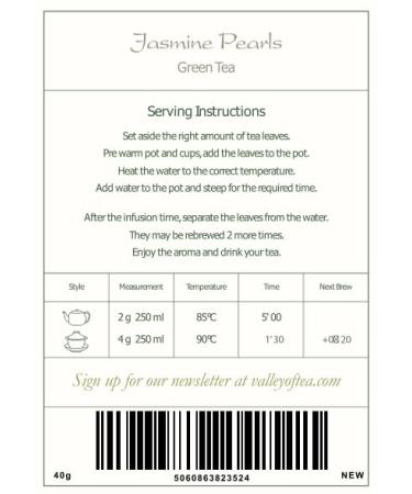 Buy Jasmine Dragon Pearl Green Tea - Organic Loose Leaf - 40g | Premium Chinese Jasmin Pearls for International Shipping - Buy Online on GoSupps.com