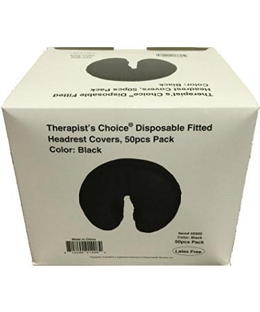 Therapist's Choice Disposable Fitted Face Rest Covers, Color Black (50 pcs per box)