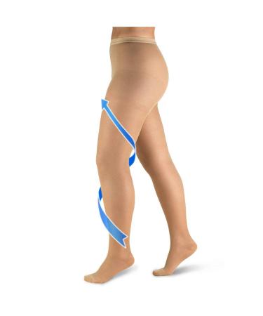 Varicose Veins Compression Pantyhose Stocking 20 30 mmHg Closed Toe Support Hose(Beige Size L)