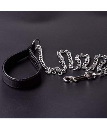 CtopoGo Heavy Duty Dog Leash Chain Anti-bite Metal Dog Lead with PU Leather Handle Pet Traction Rope for Puppy Small Medium Large Dogs (120cm) - Buy Online on GoSupps.com