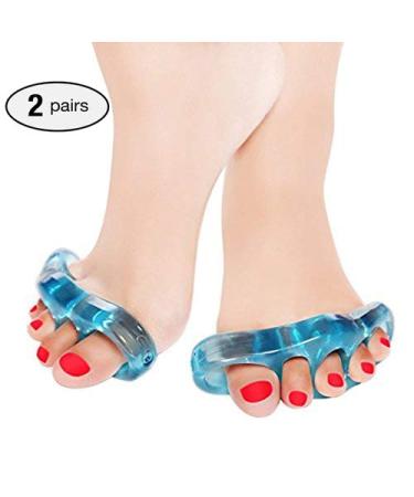 2 Pair Gel Toe Separators and Toe Streightener for Relaxing Toes Bunion Relief Hammer Toe and more for Women and Men Quickly Alleviating Pain After Yoga and Sports Activities L: Men: 9-14 / Women: 12-14