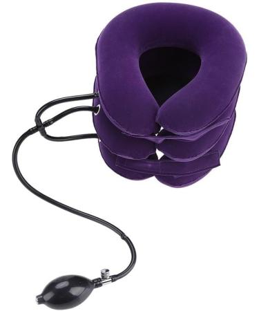 JLASDR Inflatable Neck Protector - Adjustable Neck Stretcher & Comfortable PVC Support Pillow in US Shape - Soft Purple - Buy Online on GoSupps.com
