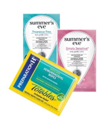 Women's intimate cleaning feminine wash wipes + King Combo QR code (Totables & Summer's(pack of 9 individual wipes (3 each))