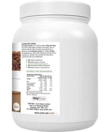 Soetik Rice Protein Powder (Chocolate Flavour) 500g - Plant-Based Protein Supplement - Buy Online on GoSupps.com