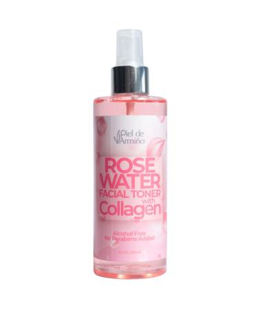Rose Water Spray for Face with Collagen - Rosewater face mist - Organic Face Toner - Pure rose water - Anti Aging Self Care Beauty Mist - Face Skin Care - Hydrating rosewater toner