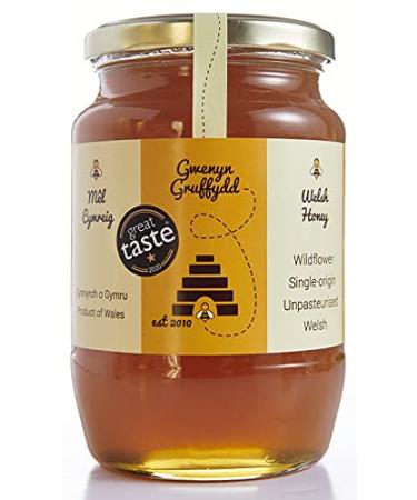 Welsh Wildflower Honey | 1kg Glass Honey Jar | Natural Wildflower Welsh Honey Jar | Raw Honey | Direct from the Beekeeper